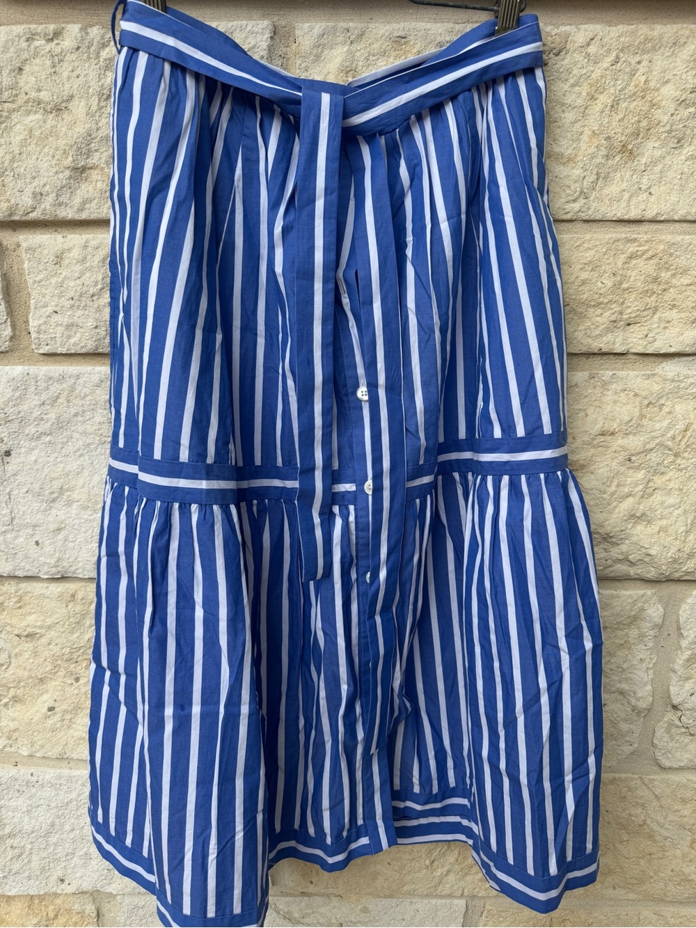 J. Crew Blue and White Striped Shirt